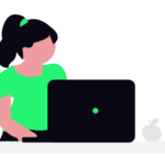 母親の施設を探す女性のイラスト